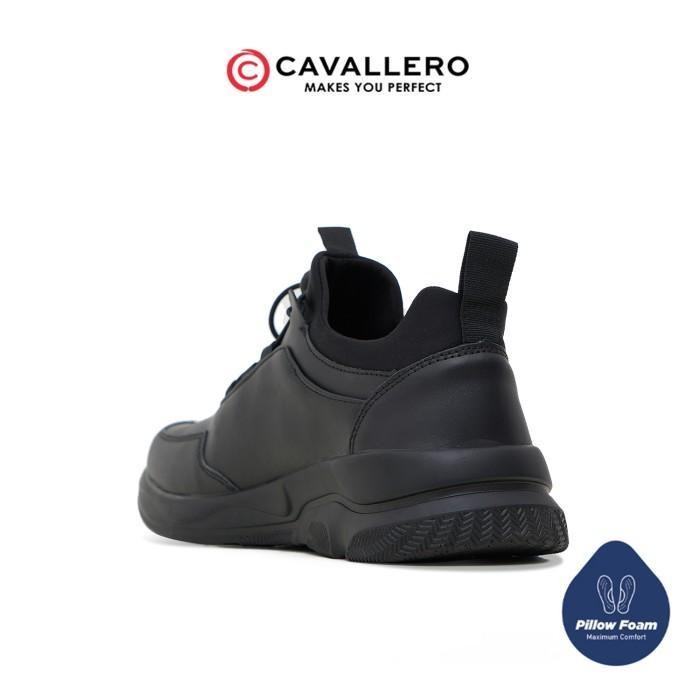 Rs Sepatu Pria Casual Sneakers Cavallero Prisco Hitam Shoes Running Snekers Black Kerja Kasual