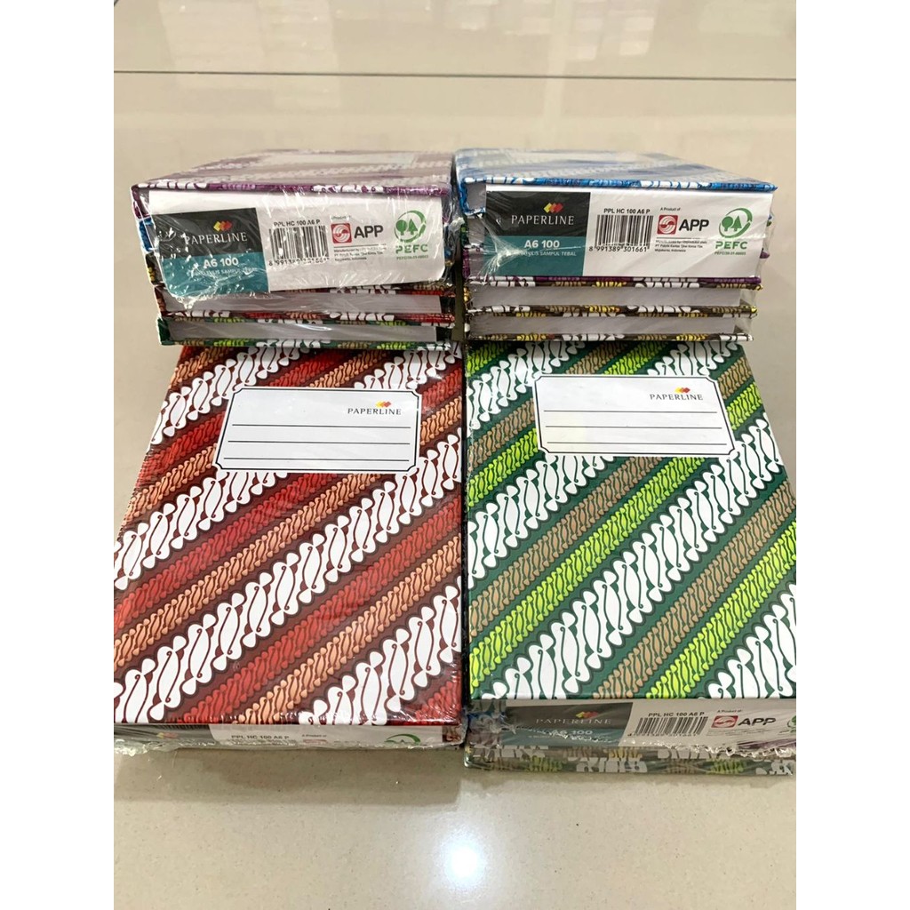 

BUKU HARD COVER PAPERLINE A6 /BUKU BUKU OKTAVO BATIK 100 LEMBAR