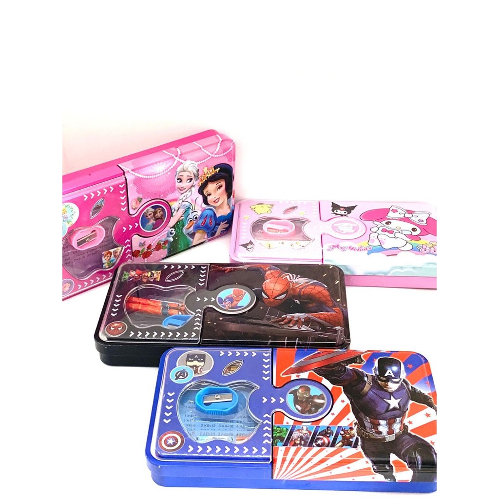 

Tempat Pensil Kaleng GP018-3 2 Tingkat Set Alat Tulis Dan Table Perkalian / Tepak Kotak Pensil Anak Karakter / Pencil Case Fancy