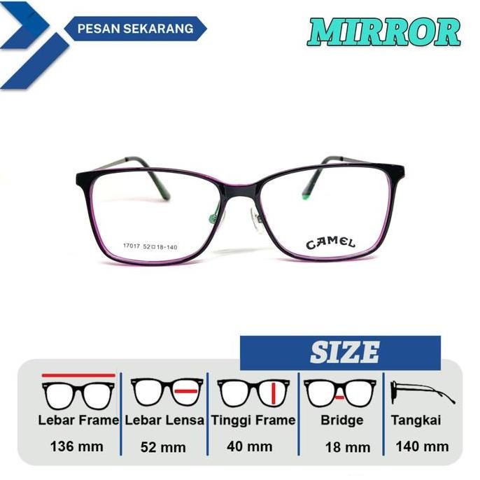 FRAME KACAMATA PRIA & WANITA 17017 LEBAR FRAME 136 MM