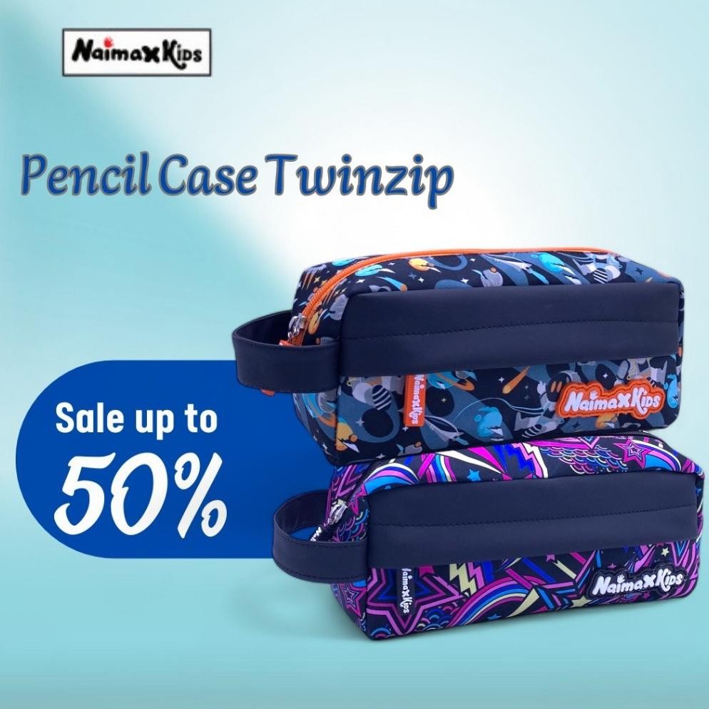 

Naimax kids Pencil Case TwinZip Anak Perempuan Laki-Laki alat pencil tulis stationery