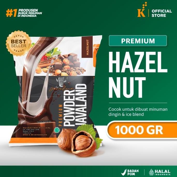

baru bubuk minuman hazelnut premium javaland 1kg - serbuk minuman kacang aromatik