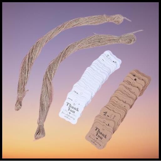 

Label Paper Tag THANK YOU Kotak Kraft Gantungan + Tali rami PT010