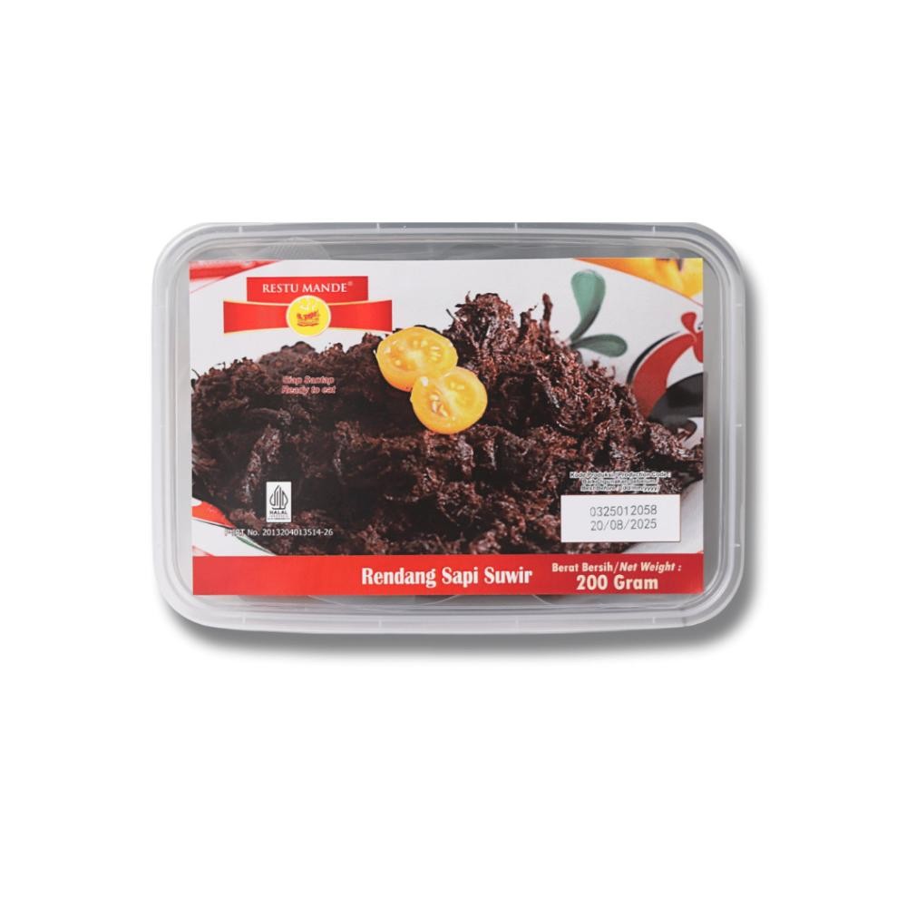 

Restu Mande Rendang Sapi Suwir Kemasan Vakum 200 gram