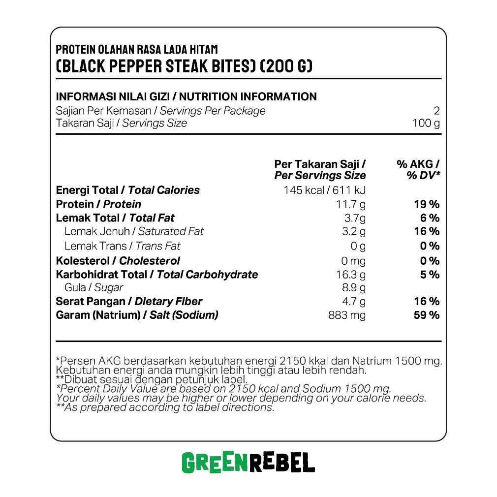 

Green Rebel Heat & Eat Daging Sapi Blackpepper 200 gr
