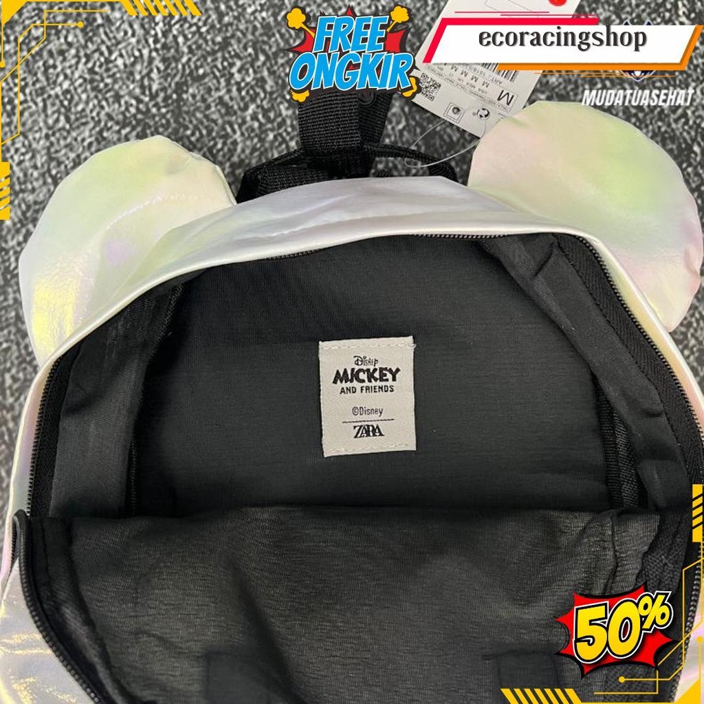 Mickey X Zara Glitter Mini Backpack / Tas Ransel Anak /  Bagpack / Tas Sekolah / Tas Kuliah / Tas Ke