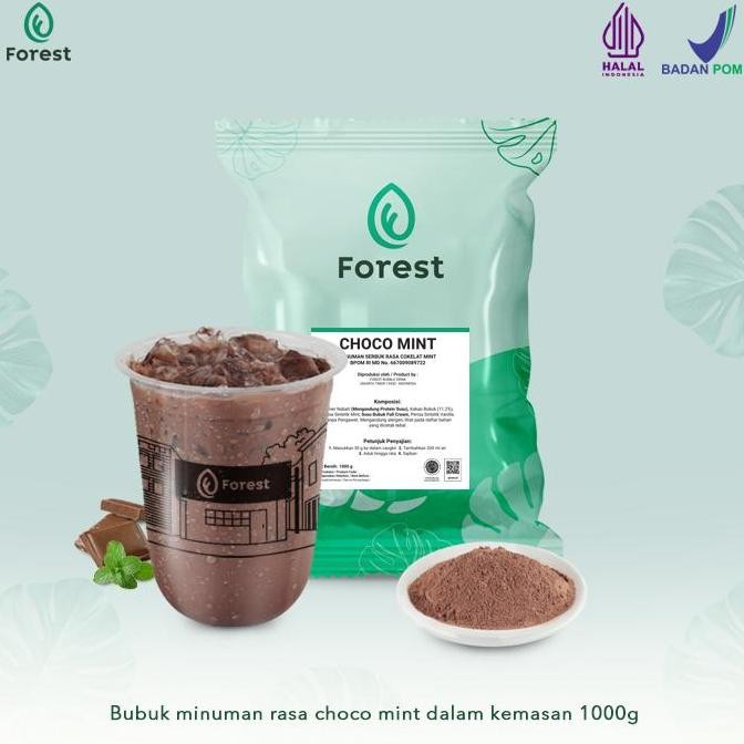 

baru bubuk minuman choco mint 1 kg - forest bubble drink rasa coklat mint