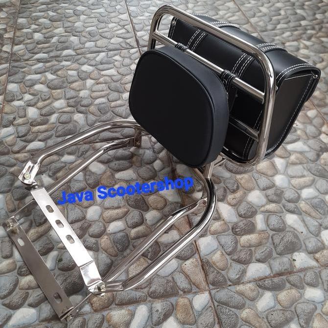 rak + bantalan + side bag vespa px , excel / aksesoris vespa