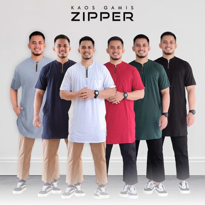 Gki Kaos Gamis Ahad Zipper Pria Original (Ah08)