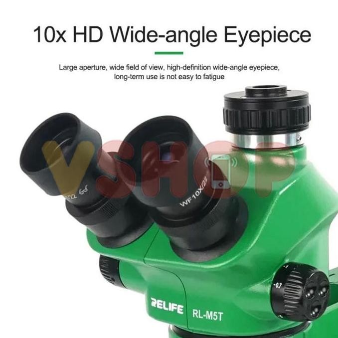 

MICROSCOPE TRINOCULAR - MIKROSKOP TRINOKULER 0.7-5X ZOOM RELIFE RL-M5T + LAMPU LED