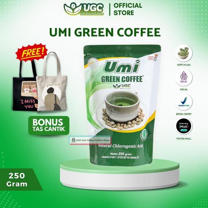 

baru kopi hijau organik ugc umi green coffee 250gr - minuman diet alami herbal