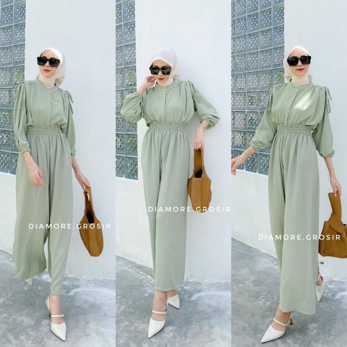 Ef Diamore Grosir One Set Viola Crinkle Airflow Setelan Wanita