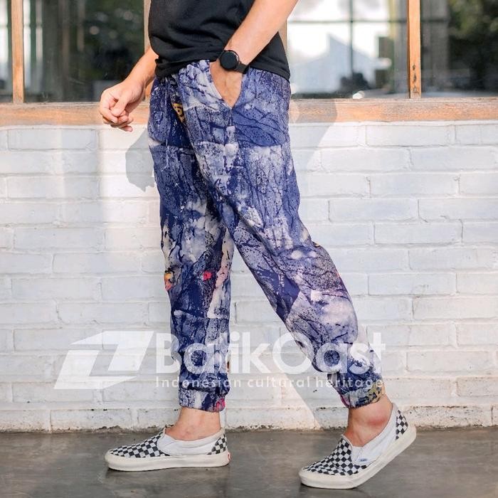 Celana Joger Batik Abstrak Kekinian Kode Bj 09 Pria Panjang Katun Motif Wanita Dewasa Cowok Sirwal