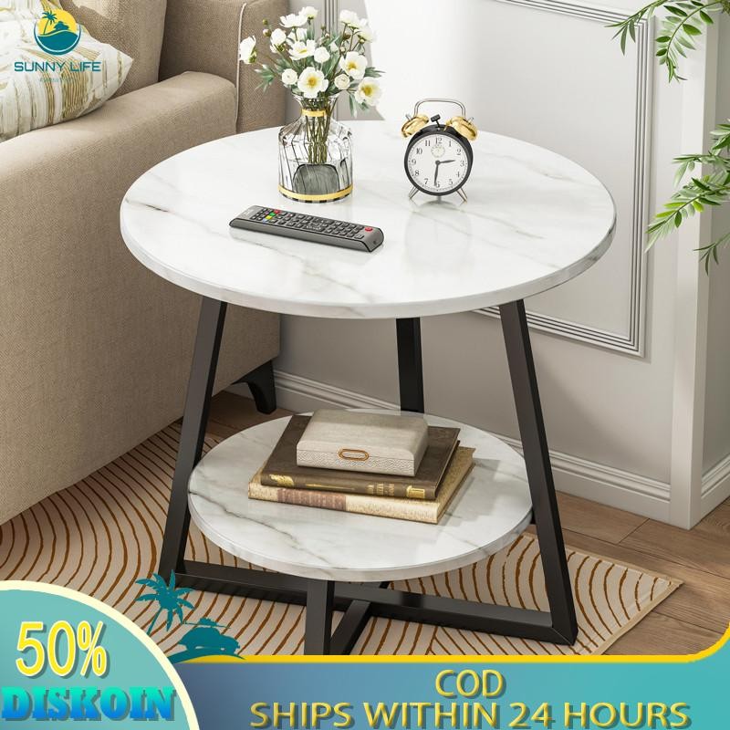 Meja Kopi Aesthetic Meja Samping Minimalis Meja Bulat Meja Kecil Meja Sudut Meja Bulat Meja Portable