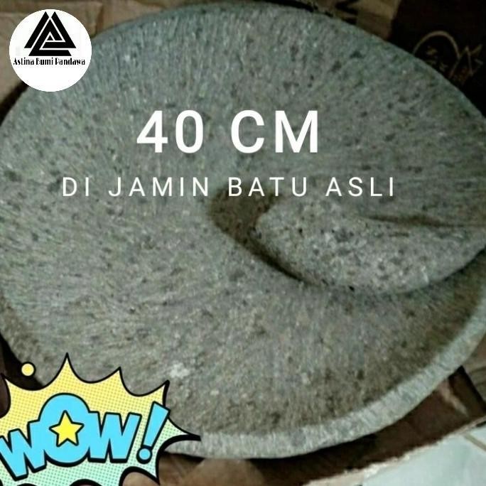 TERLARIS - Cobek Batu Asli + Ulekan 40 Cm Cobek batu jumbo