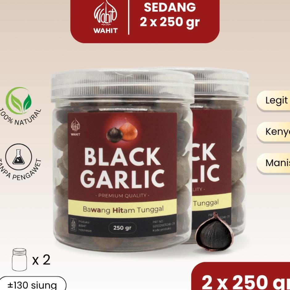

2X250Gr Bawang Hitam Tunggal Medium Sedang Bla Garlic Solo Lanang Wahit Bundle Pa