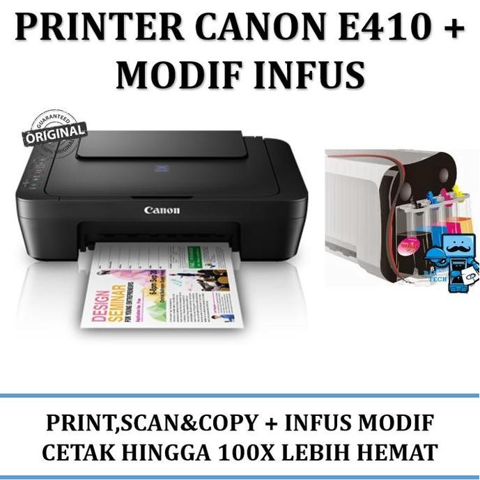 TERBARU - Printer Canon E410 Pixma Affordable All-In-One Printer + Infus Modif