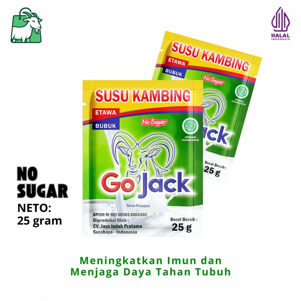 

GOJACK - Susu Kambing Etawa Asli Original 100% Susu Sendi dan Tulang Tanpa Gula [ 25 gram ]