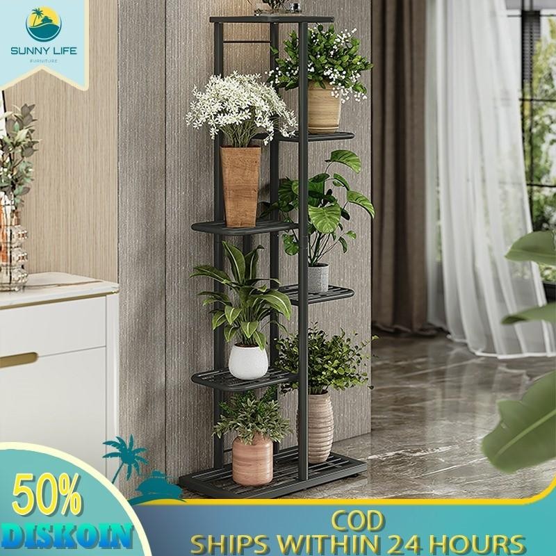 Rak Bunga Besi Rak Pot Bunga Rak Susun Penyimpanan Pot Bunga Besi Standing Pot Susun 3/6/8