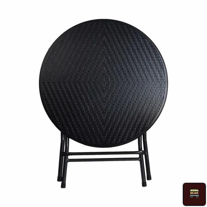 KRISBOW Meja Lipat Bulat Rotan Plastik HDPE Serbaguna Dia 80 Cm