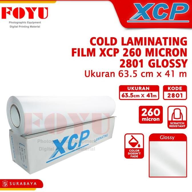 

NEW Plastik Laminasi Laminating Cold Dingin XCP Roll 260 mic 63.5CMx41M Glossy 2801 Mesin