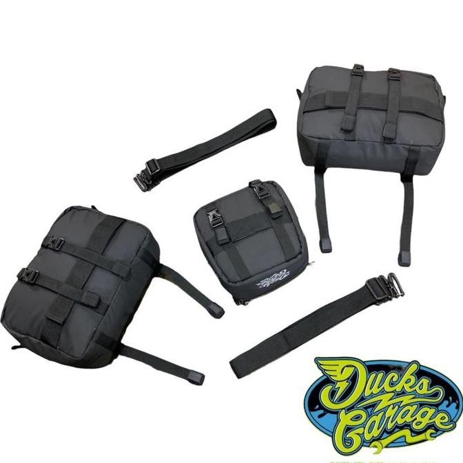 BARU TAS SAMPING MOTOR HONDA WIN PAKET SIDE BAG KIT BY DUCKS GARAGE