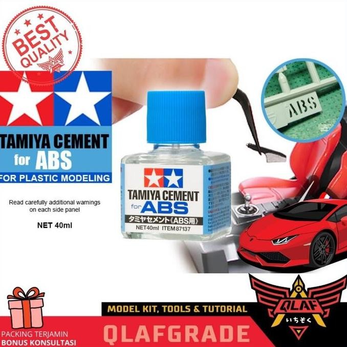 Produk Baru Tamiya Cement for ABS - Lem Plastik Styrene Model Kit Lego Keyboard