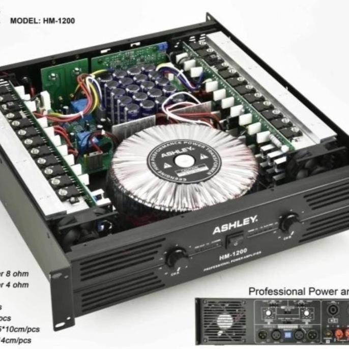 POWER AMPLIFIER ASHLEY HM1200 HM 1200 Original Mixer