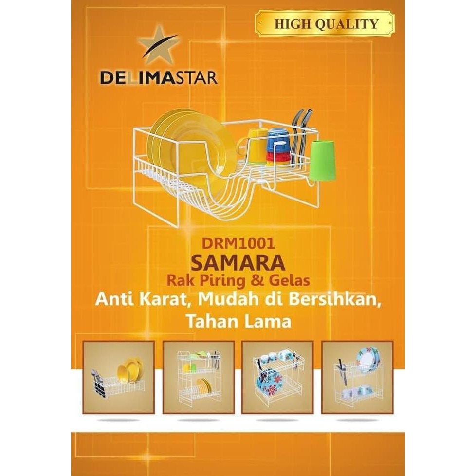 Delimastar Rak Piring Meja Minimalis | Rak Peniris Piring Samara