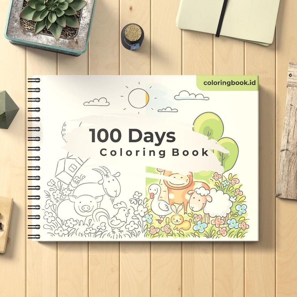 100 Days Colng Book Buku Mewarnai 100 Hari 100 Tema Gambar Mewarnai Anak 100 Hari Mewarnai Buku Mewa