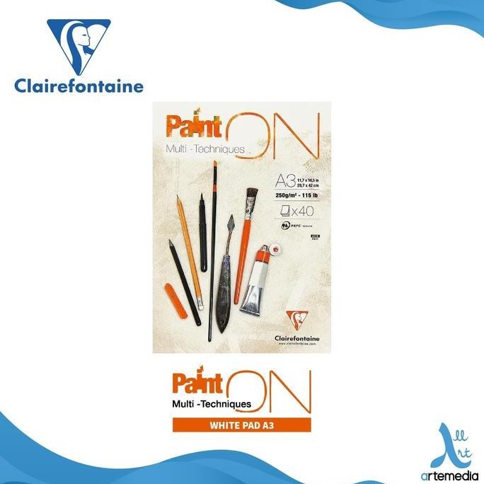 

TERLARIS - Buku Sketsa Clairefontaine Paint On A3 White Paper Multi Technique Pad