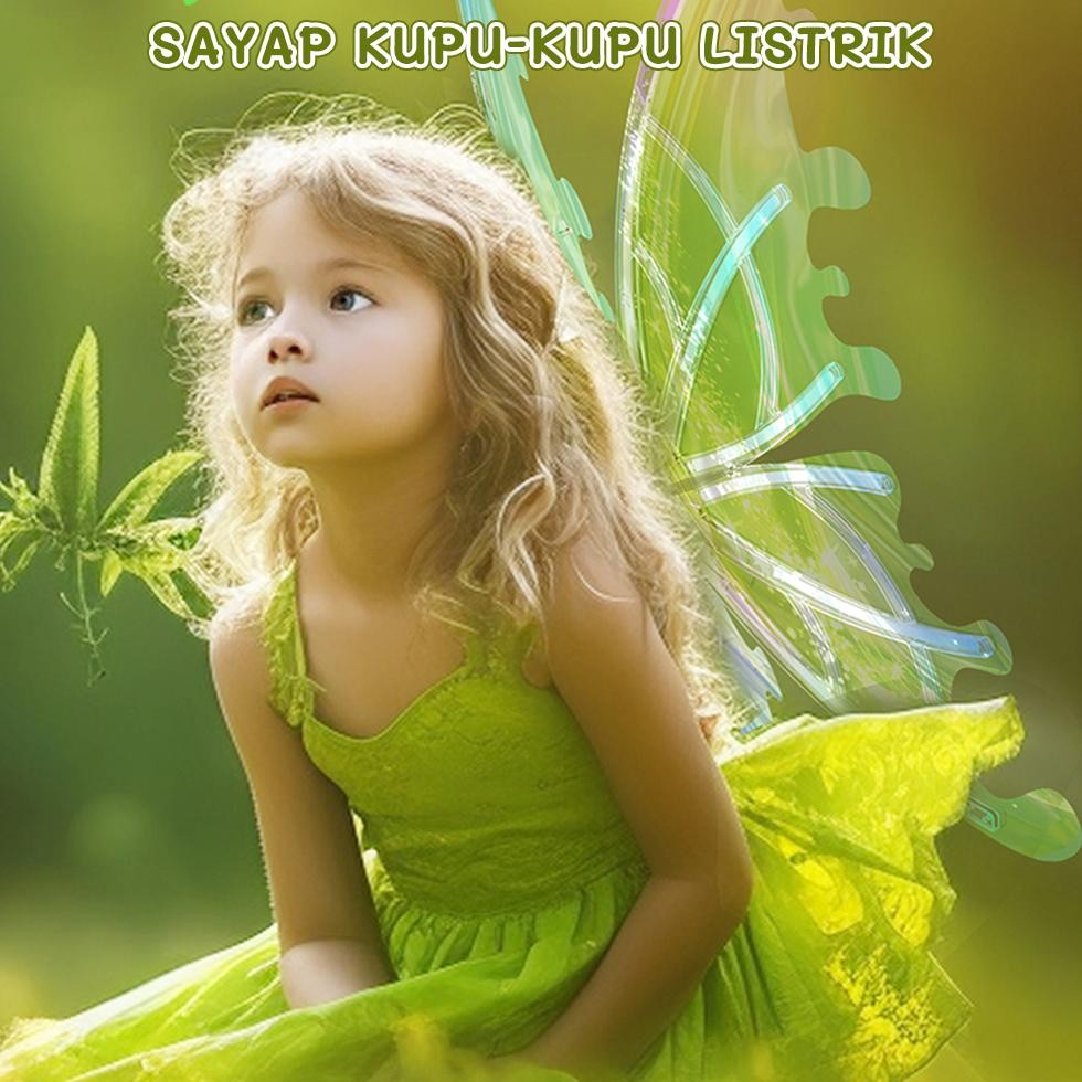 Uoptoy Sayap Putri Lmpian Sayap Bercahaya Malaikat Sayap Malaikat Elf Dekorasi Belakang Anak-anak Da