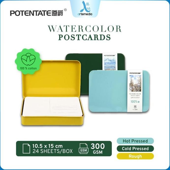 

TERBARU - Potentate Watercolor Paper Cotton Postcard Metal Boc Kertas Cat Air