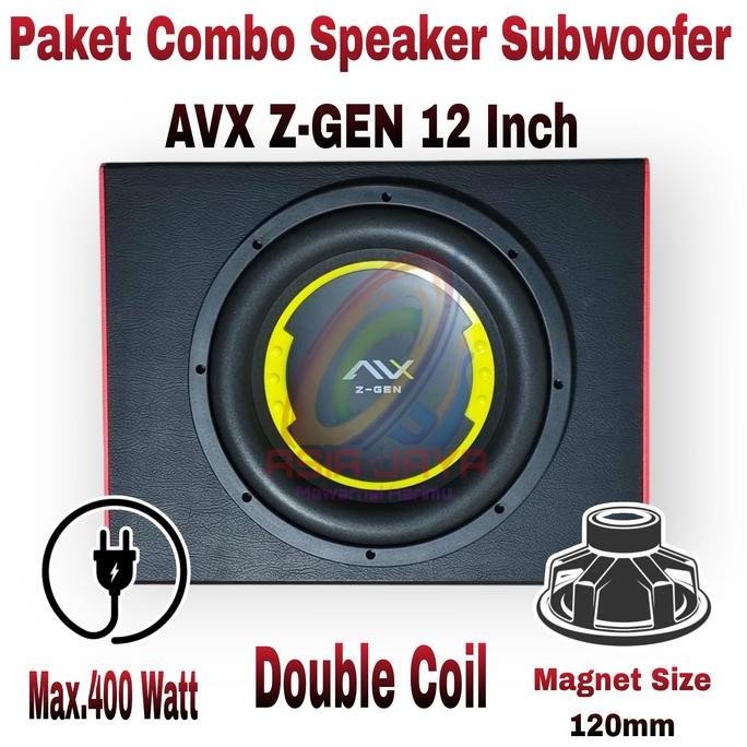 Paket Combo Speaker Subwoofer AVX Z-GEN 12 Inch Double Coil Plus Box 12 Inch