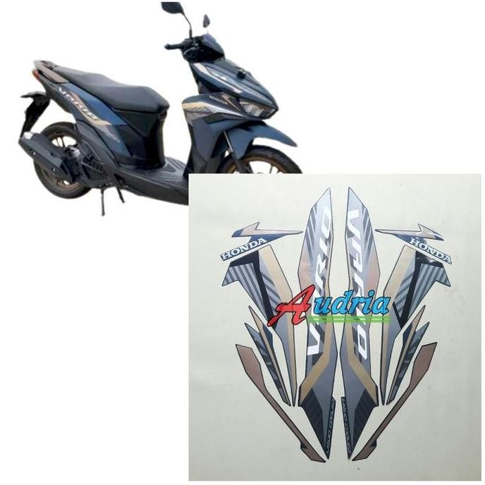 TERBARU STRIPING STICKER MOTOR HONDA VARIO 125 2022 CBS-ISS BIRU DOFF