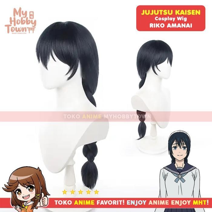 Wig Rambut Palsu Cosplay Anime Jujutsu Kaisen Riko Amanai