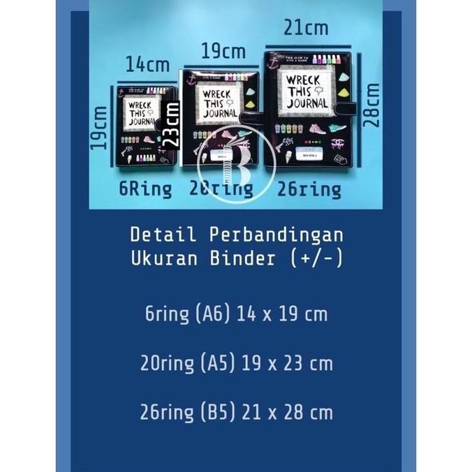 

New Bindermu ready Binder New Printing Kulit Premium 20ring A6 A6 6ring B5