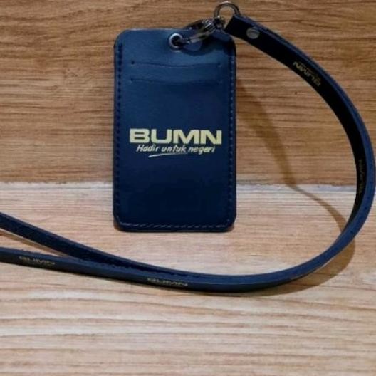 

New tempat ID card kulit BUMN lanyard osis