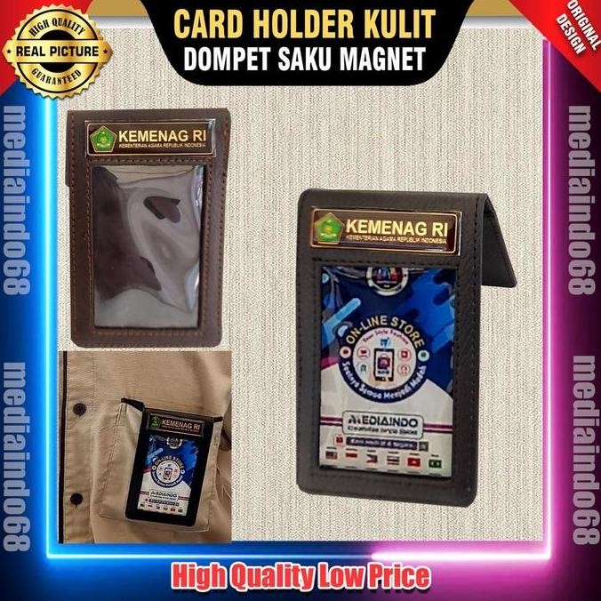 

New DOMPET SAKU MAGNET ID CARD LOGO KEMENAG/KEMENTERIAN AGAMA (TEMPAT ID CARD 2 SISI LOGO KEMENAG)