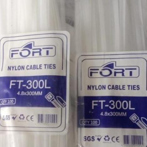 

New Kabel Ties 300L 300x4,8mm Merk Fort Warna Putih/Hitam @100pcs
