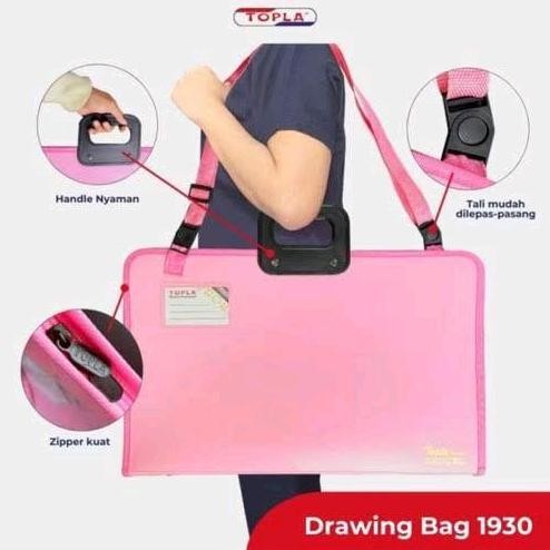 

New TOPLA 1930 A3 DRAWING BAG WITH HANDLE AND SLING TAS GAMBAR MAP ARSITEK GRAFIS DENGAN TALI PUNDAK