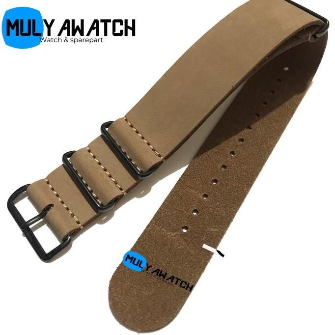 Baru Tali Jam Tangan Nato Zulu Kulit Suede Strap Jam Tangan Nato 22mm 24mm