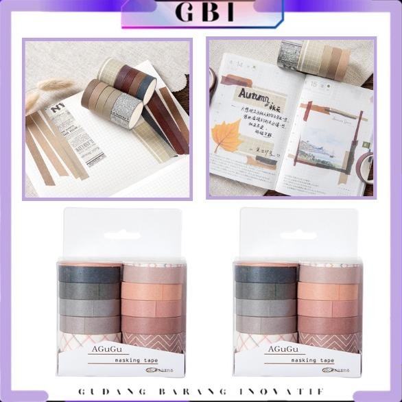 

Rd1- Gbi Washi Tape Warna Warni Diy Scrapbook Journal Kotak Box Aeshtetic Masking Tape Set 10Pcs Essential Collection Basic Pattern Isi 10 Selotip Bahan Kertas