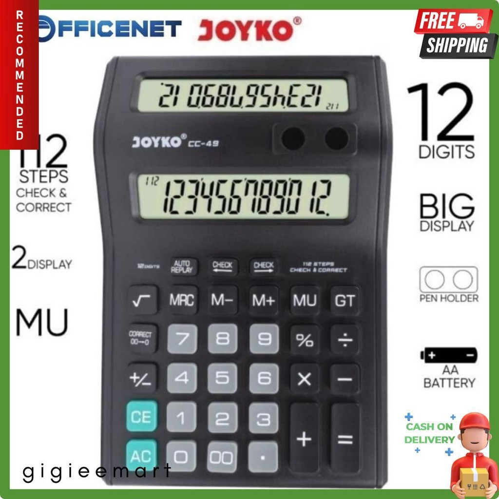 

Kalkulator Dagang 2 Layar Cc 49 Dual Display Calculator 12 Digit Joyko (Gratis Baterai) Terlaris! Produk Ini Banyak Dicari