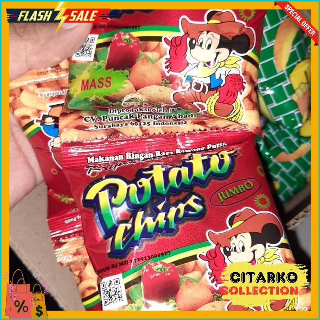 

(1 Dus) Potato Chips/Golden Chips 1 Dus 6 Renceng Diskon Setengah Harga
