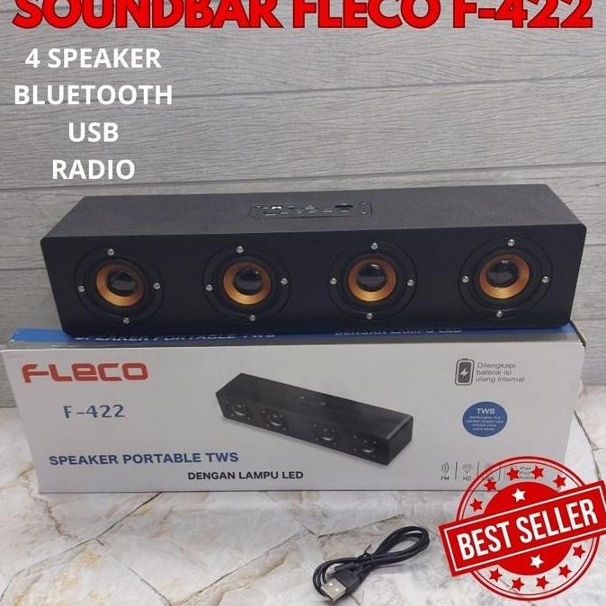 Speaker Soundbar Portable Fleco F-422 Radio/Mp3/Usb Suara Extra Bass Bergaransi