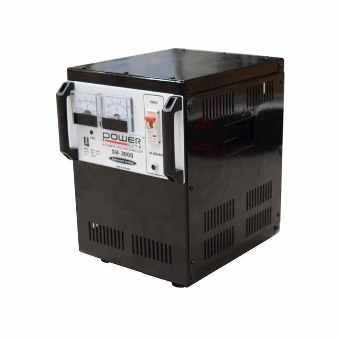 POWERLITE Stabilizer Analog 3 Kva Stavol SH-3000VA - Hitam