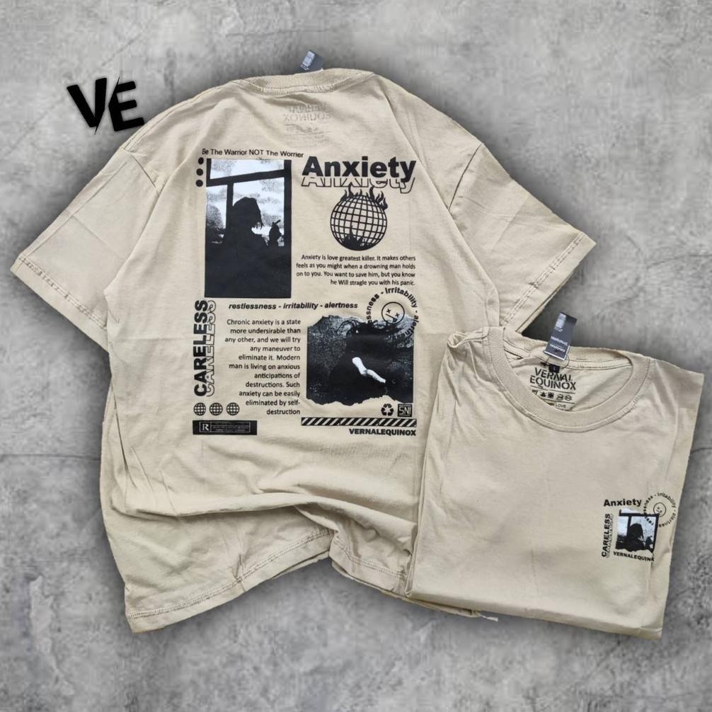 Promo Kaos Anxiety Krem Vernalequinox Kaos Distro Bandung Pria Wanita Oversize Nexttime Sevenkey Cri