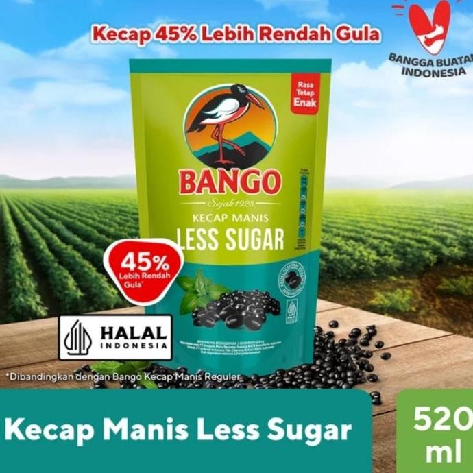 

Bango kecap manis less sugar 520ml kecap rendah gula