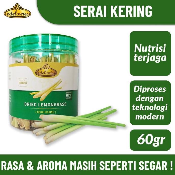 

Sereh Kering merk Edelweiss Rempah Serai Wangi 60gr (Lemongrass)